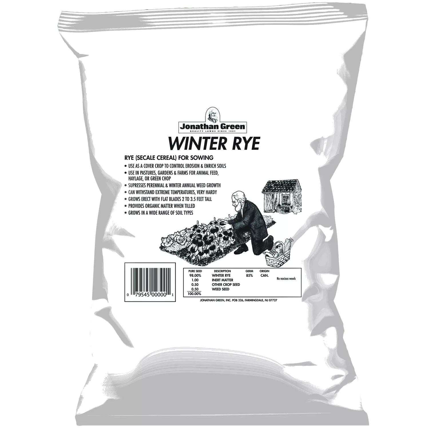Winter Rye Annual Ryegrass Full Sun Grass Seed 56 Lb Bag