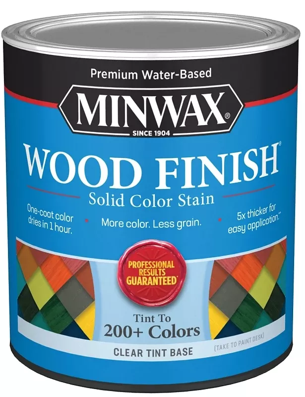 Wood Finish Stain, Water-based, Solid Color, Clear, 1-qt.