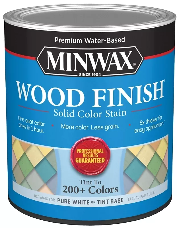 Wood Finish Stain, Water-based, Solid Color, White, 1-qt.