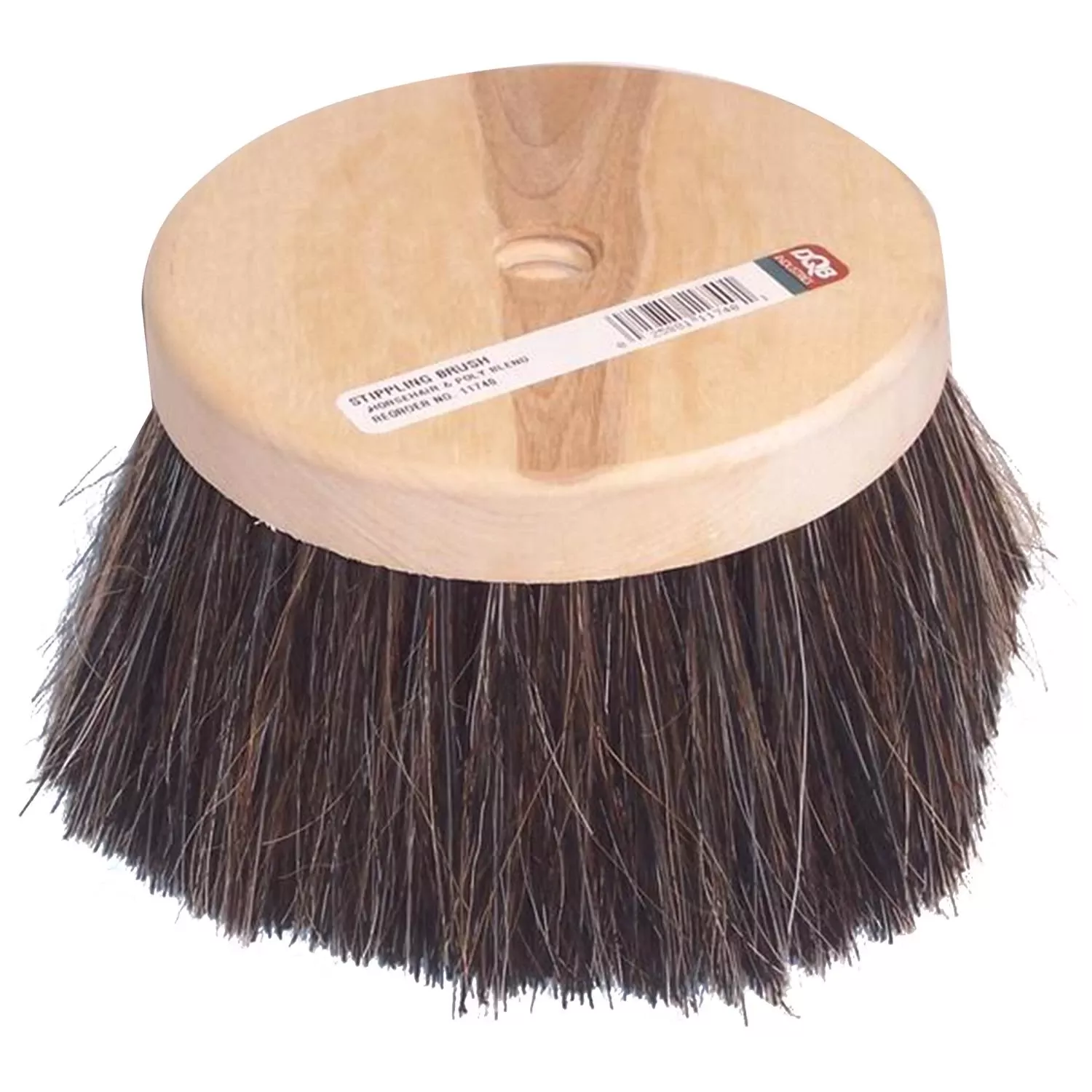 Wood Handle Stippling Brush 5.5 Inch Round With Horsehair/synthetic Blend Bristles