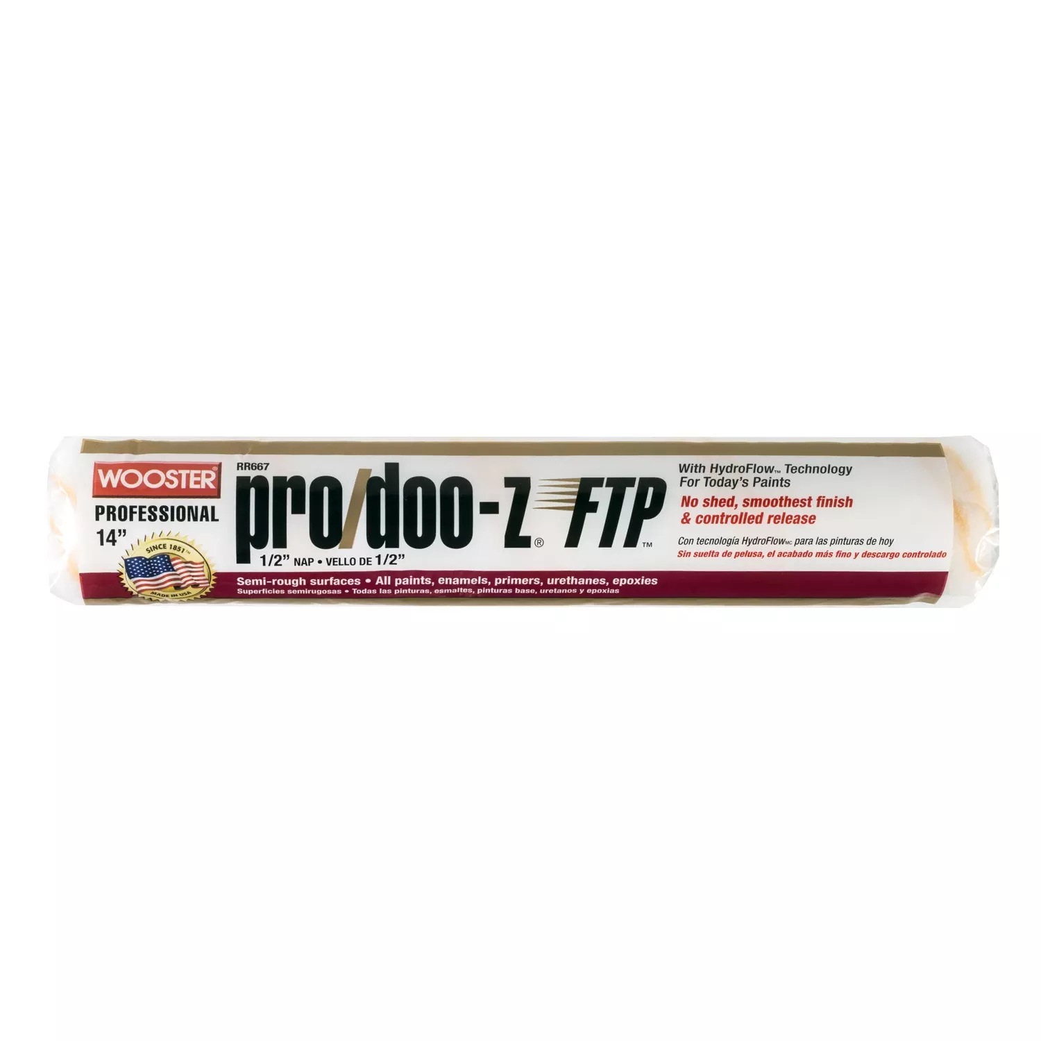 Wooster Pro/doo-z Ftp Synthetic Blend 14 In. W X 1/2 In. Paint Roller Cover 1 Pk