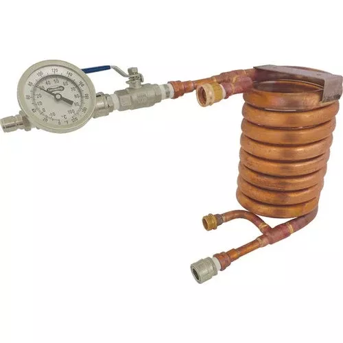 Wort Chiller – Counterflow Chiller Assembly (With In-Line Thermometer)