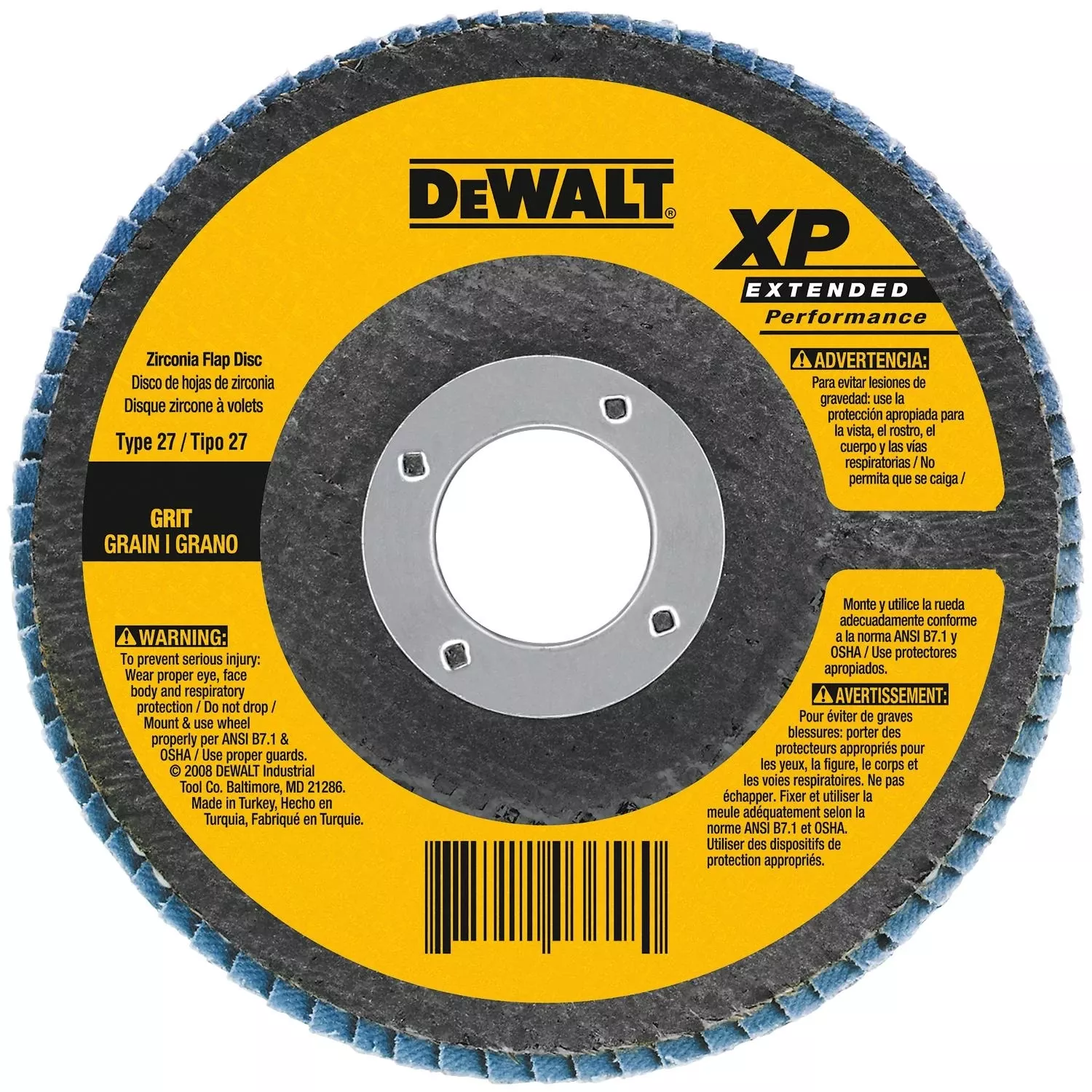 Zirconia Flap Disc, 80-grit, 7 X 5/8 In.-11