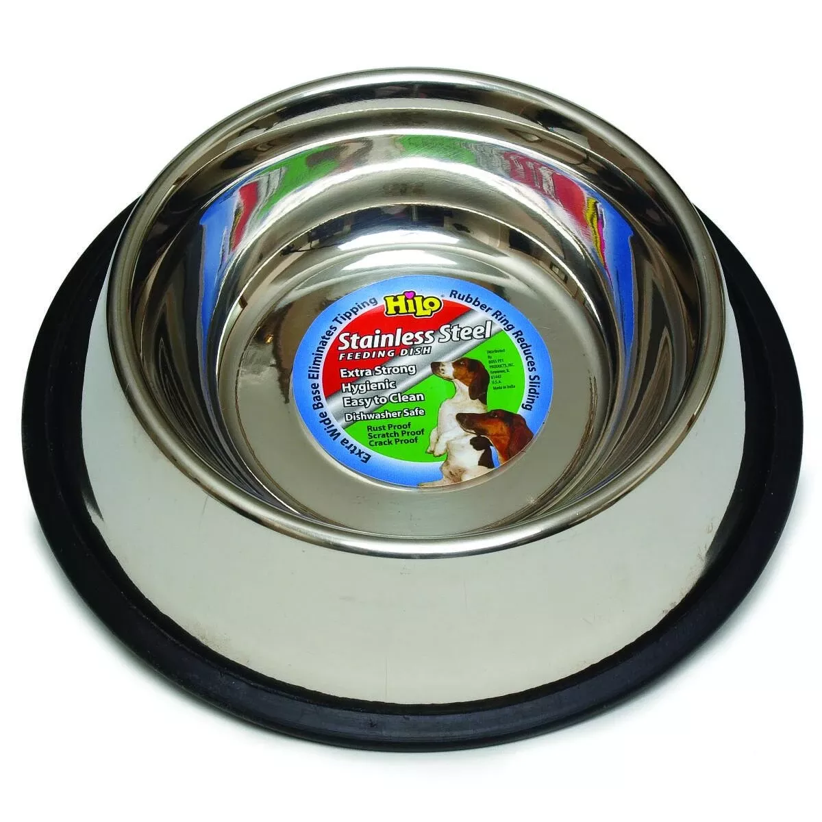 Zw142 96/57696 Stainless Steel Pet Feeding Dish, 96 Oz Volume, Non-tip Design